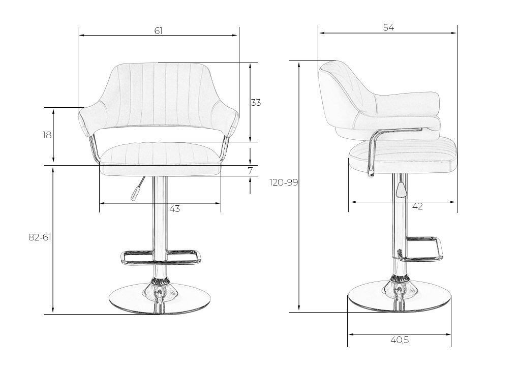 Стул барный Dublin 25DNCHARLY, чёрный